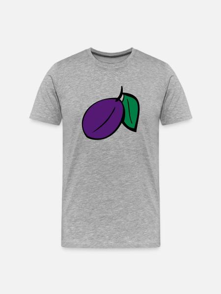 Plum - Men's Premium Organic T-Shirt - heather grey