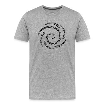 Spirale maori - T-shirt bio Premium Homme - gris chiné - Devant - Damien (186cm)