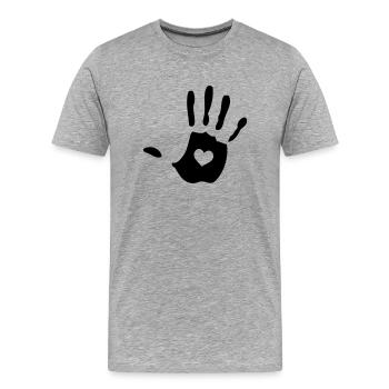 main - T-shirt bio Premium Homme - gris chiné - Devant - Damien (186cm)