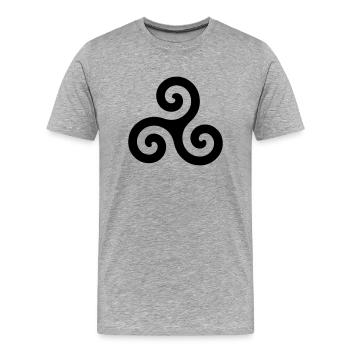 symbole celtique - T-shirt bio Premium Homme - gris chiné - Devant - Damien (186cm)