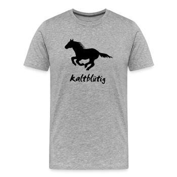 Cheval poney cheval sauvage coureur de cavalier - T-shirt bio Premium Homme - gris chiné - Devant - Damien (186cm)