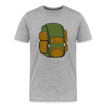 Rucksack - Männer Premium Bio T-Shirt - Grau meliert - Vorne - Damien (186cm)