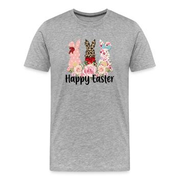 Happy Easter Easter Easter Egg Easter Celebration Easter - Men's Premium Organic T-Shirt - heather grey - Front - Damien (186cm)