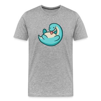 hugadino long-necked dino, cute dinosaur - Men's Premium Organic T-Shirt - heather grey - Front - Damien (186cm)
