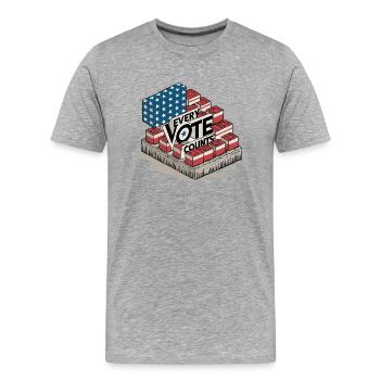 Jede Stimme zählt - Männer Premium Bio T-Shirt - Grau meliert - Vorne - Damien (186cm)