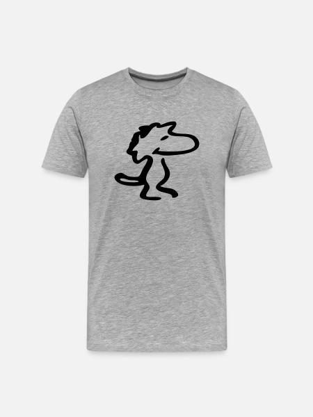 Hund Wuffi - Männer Premium Bio T-Shirt - Grau meliert