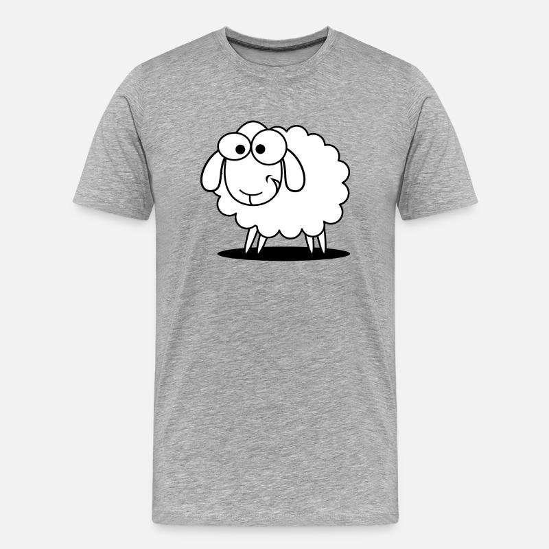 Schaf - Männer Premium Bio T-Shirt - Grau meliert