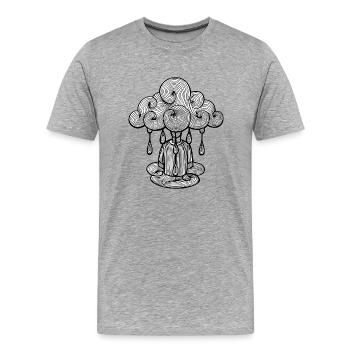 nuage lundi pluie, le lundi c'est nul... - T-shirt bio Premium Homme - gris chiné - Devant - Damien (186cm)