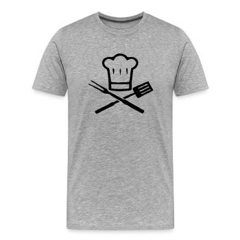 BBQ - Männer Premium Bio T-Shirt - Grau meliert - Vorne - Damien (186cm)