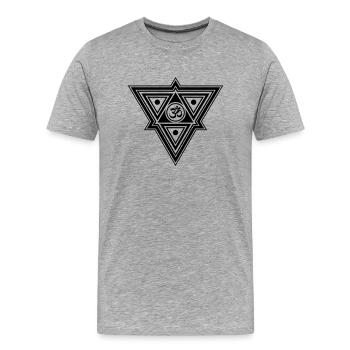 Om Aum 2 goa - Männer Premium Bio T-Shirt - Grau meliert - Vorne - Damien (186cm)