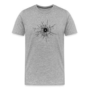 Glass crack - Men's Premium Organic T-Shirt - heather grey - Front - Damien (186cm)
