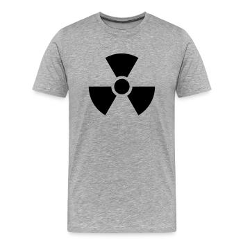 radioaktiv - Männer Premium Bio T-Shirt - Grau meliert - Vorne - Damien (186cm)