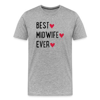 midwife - Men's Premium Organic T-Shirt - heather grey - Front - Damien (186cm)