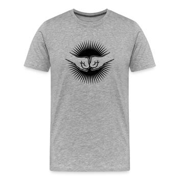 Begruessung Stern Sonne - Männer Premium Bio T-Shirt - Grau meliert - Vorne - Damien (186cm)
