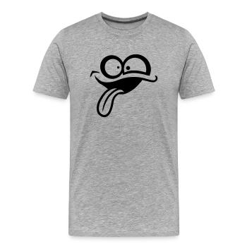Comic Gesicht Verrückt - Männer Premium Bio T-Shirt - Grau meliert - Vorne - Damien (186cm)