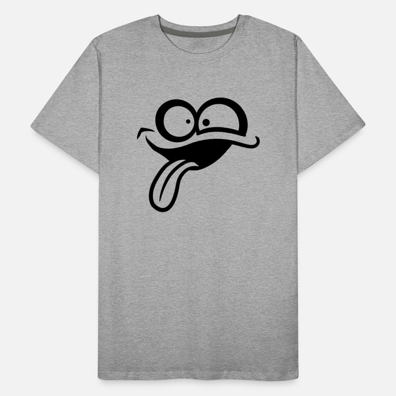 Comic Gesicht Verrückt Männer Premium Bio T-Shirt