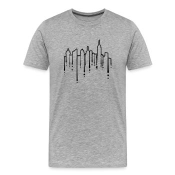 Silhouette Graffiti Skyscrapers - Men's Premium Organic T-Shirt - heather grey - Front - Damien (186cm)
