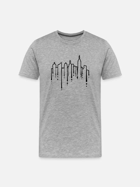 Silhouette Graffiti Skyscrapers - Men's Premium Organic T-Shirt - heather grey