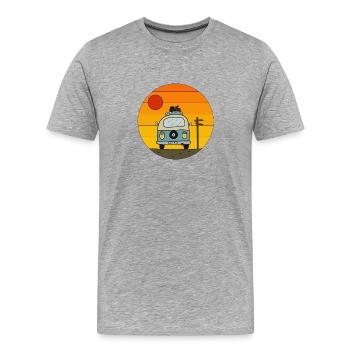 Longing for Freedom and Relaxation - Männer Premium Bio T-Shirt - Grau meliert - Vorne - Damien (186cm)