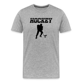 Hockey - Men's Premium Organic T-Shirt - heather grey - Front - Damien (186cm)