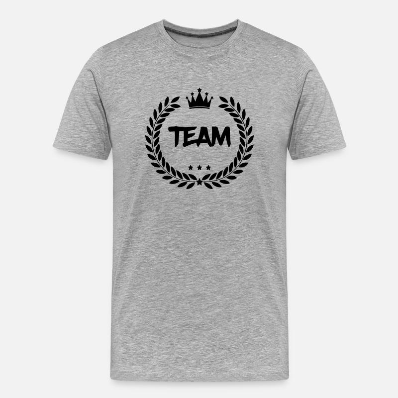 wappen team - Männer Premium Bio T-Shirt - Grau meliert