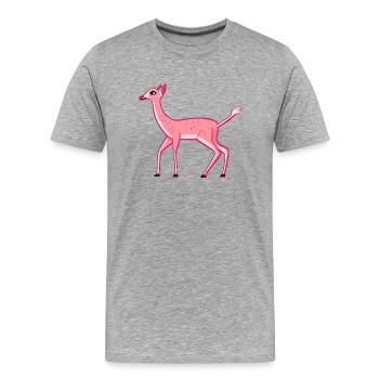 Design animalier minimaliste : illustration attrayante - T-shirt bio Premium Homme - gris chiné - Devant - Damien (186cm)