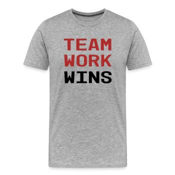 Teamwork - Männer Premium Bio T-Shirt - Grau meliert - Vorne - Damien (186cm)