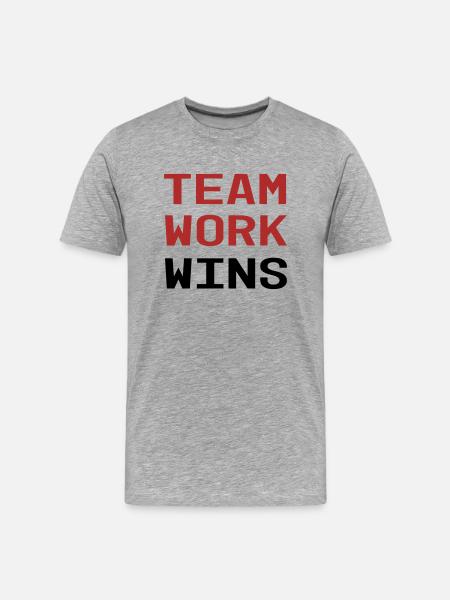 Teamwork - Männer Premium Bio T-Shirt - Grau meliert