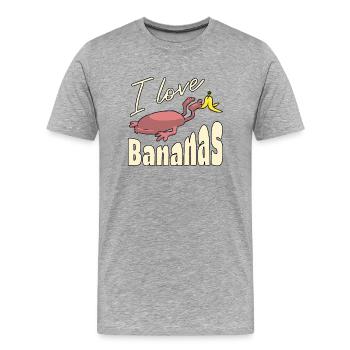 I love bananas - Men's Premium Organic T-Shirt - heather grey - Front - Damien (186cm)