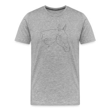Pferdekopf Cocco - Männer Premium Bio T-Shirt - Grau meliert - Vorne - Damien (186cm)