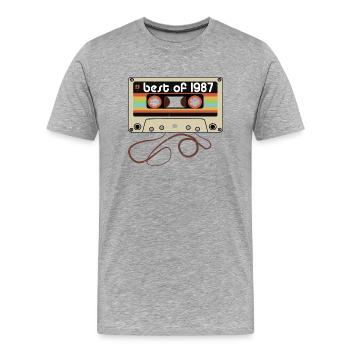 Legendärer Jahrgang 1987 - Männer Premium Bio T-Shirt - Grau meliert - Vorne - Damien (186cm)