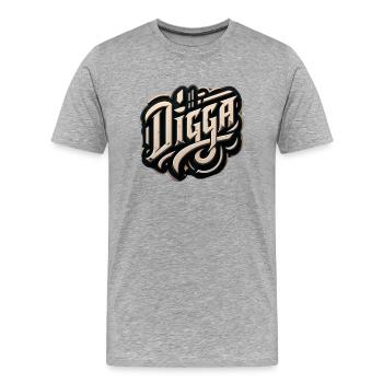 Danish - Men's Premium Organic T-Shirt - heather grey - Front - Damien (186cm)
