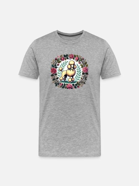 Poodle - Men's Premium Organic T-Shirt - heather grey