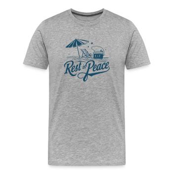 plage rip - humour de vacances d'été - T-shirt bio Premium Homme - gris chiné - Devant - Damien (186cm)