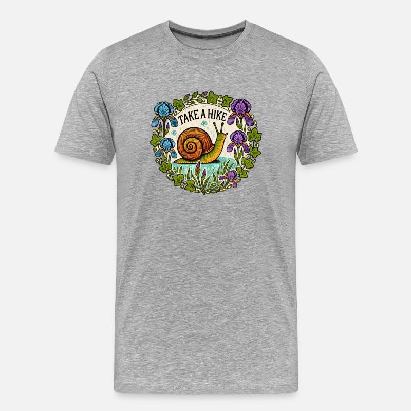 Machen Sie eine Wanderung - Männer Premium Bio T-Shirt - Grau meliert