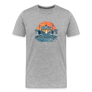 Porte de Brandebourg à Berlin - T-shirt bio Premium Homme - gris chiné - Devant - Damien (186cm)
