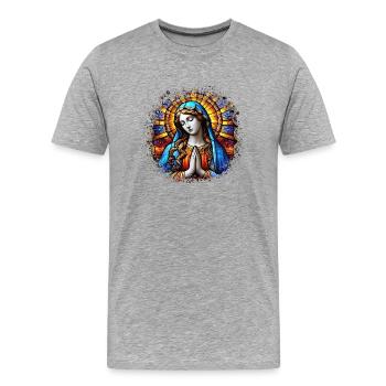 Stechpalme Maria Maria Madonna Mariana Jungfrau Maria Heilig - Männer Premium Bio T-Shirt - Grau meliert - Vorne - Damien (186cm)