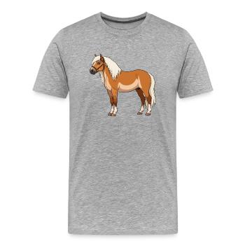 Haflinger bangs réel - T-shirt bio Premium Homme - gris chiné - Devant - Damien (186cm)