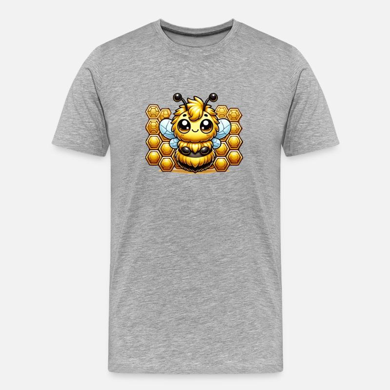 hummel comic waben - Männer Premium Bio T-Shirt - Grau meliert