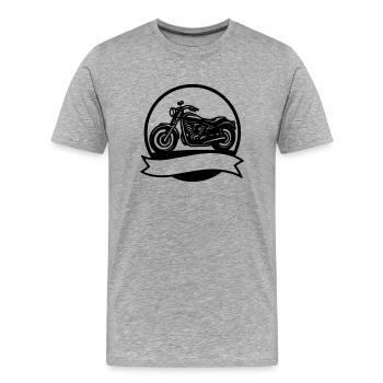 moto vintage - T-shirt bio Premium Homme - gris chiné - Devant - Damien (186cm)