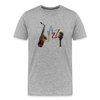 Jazz - T-shirt bio Premium Homme - gris chiné - Devant - Damien (186cm)