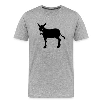 âne catalan, symbole de la Catalogne Barcelone - T-shirt bio Premium Homme - gris chiné - Devant - Damien (186cm)