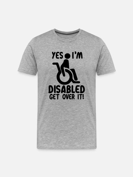Yes, I am disabled | Wheelchair handicap - Men's Premium Organic T-Shirt - heather grey