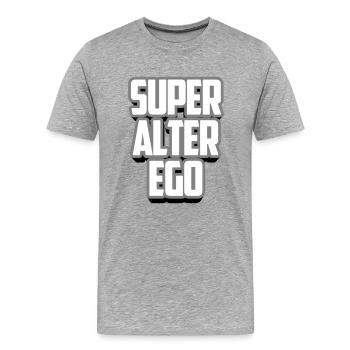 Super alter ego | Les couleurs peuvent être changées - T-shirt bio Premium Homme - gris chiné - Devant - Damien (186cm)