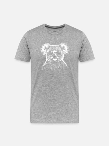 Cool Koala Sonnenbrille Sommer - Männer Premium Bio T-Shirt - Grau meliert