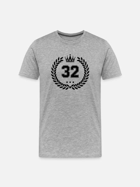 wappen 32 - Männer Premium Bio T-Shirt - Grau meliert