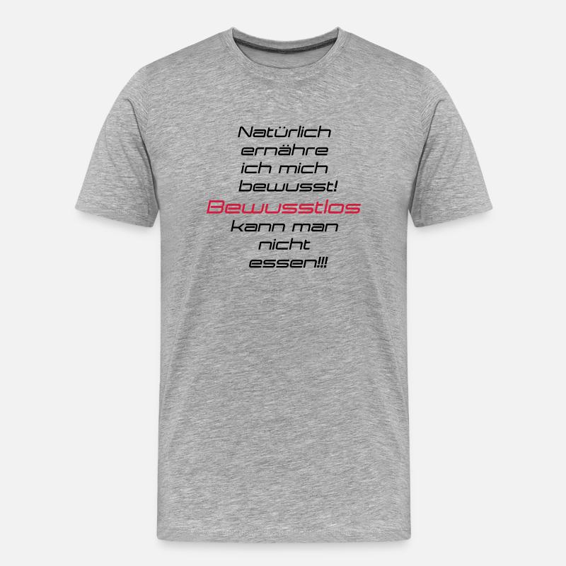 Bewusste Ernährung - Männer Premium Bio T-Shirt - Grau meliert