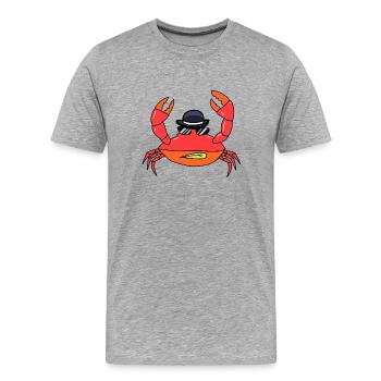 Crustacés Lunettes de soleil Chapeau Crabe Créatures de mer - T-shirt bio Premium Homme - gris chiné - Devant - Damien (186cm)