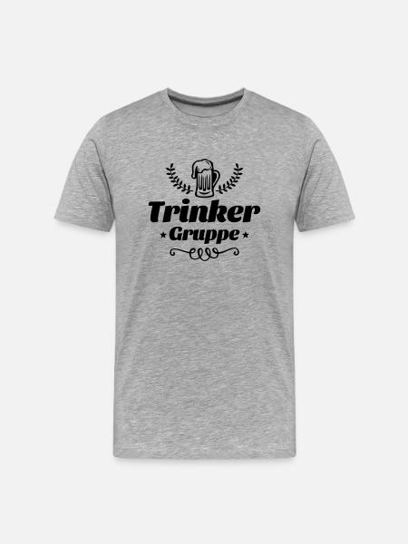 trinker gruppe bier - Männer Premium Bio T-Shirt - Grau meliert