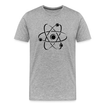 Science atom icon - Men's Premium Organic T-Shirt - heather grey - Front - Damien (186cm)